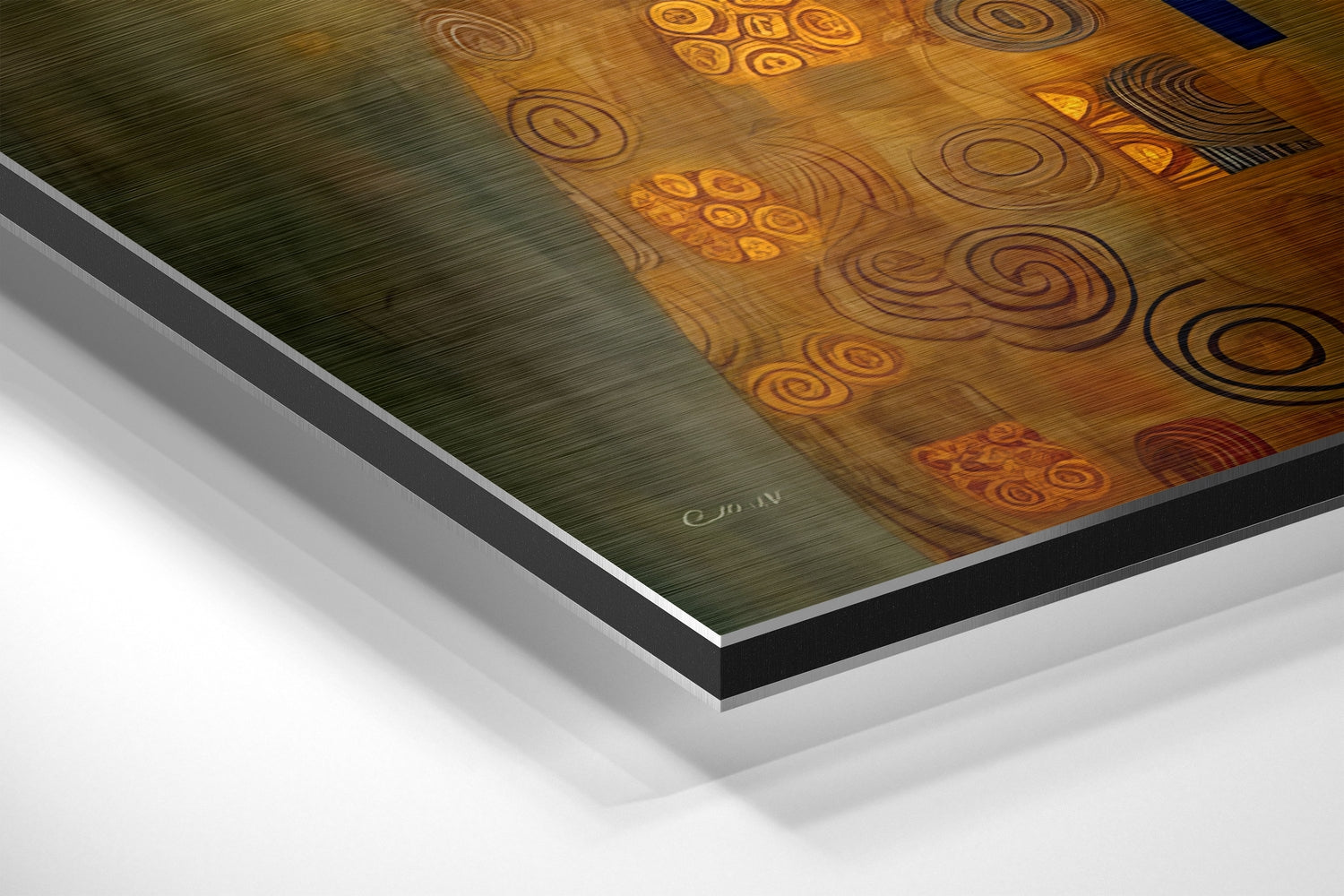 Klimt Brushed Aluminum Dibond Wall Art.