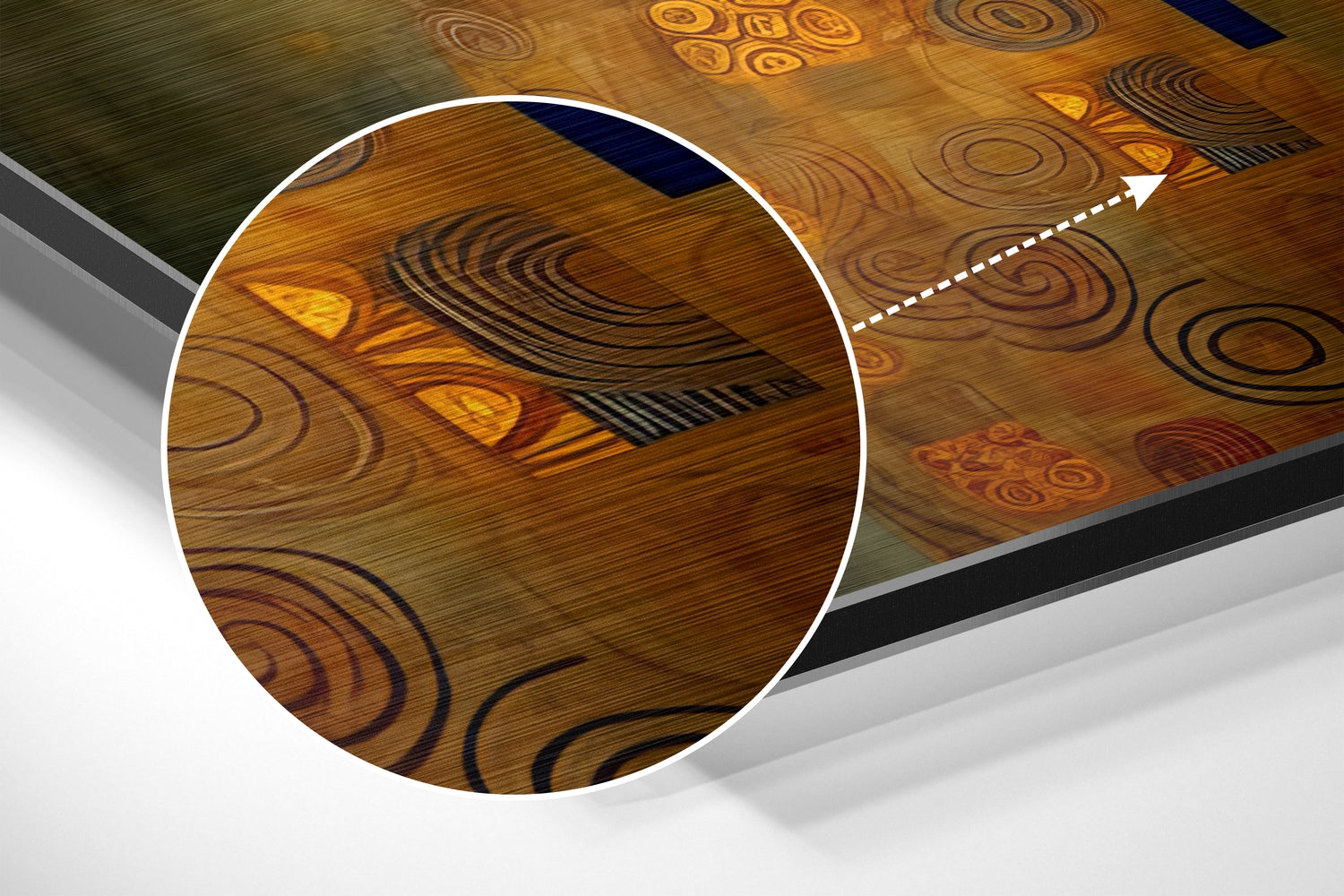 Klimt Brushed Aluminum Dibond Wall Art.