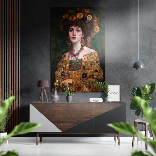 Klimt Brushed Aluminum Dibond Wall Art.