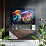 Jellyfish Brushed Aluminum Dibond Wall Art.