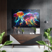 Jellyfish Brushed Aluminum Dibond Wall Art.