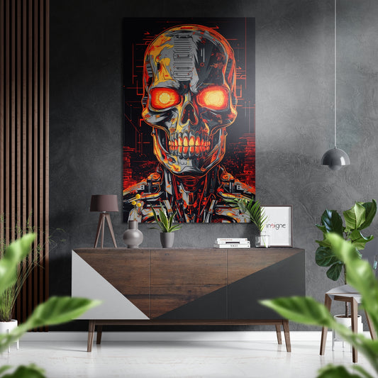 Endoskeleton Cyborg Brushed Aluminum Dibond Wall Art