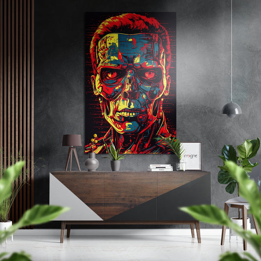 Endoskeleton Cyborg Brushed Aluminum Dibond Wall Art