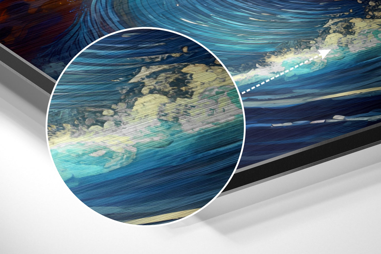 Astronaut Surfer Brushed Aluminum Dibond Wall Art.