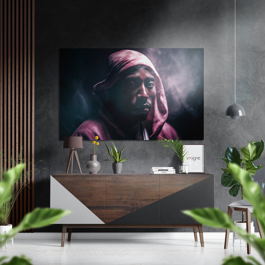 90s Hip-Hop Legend Brushed Aluminum Dibond Wall Art