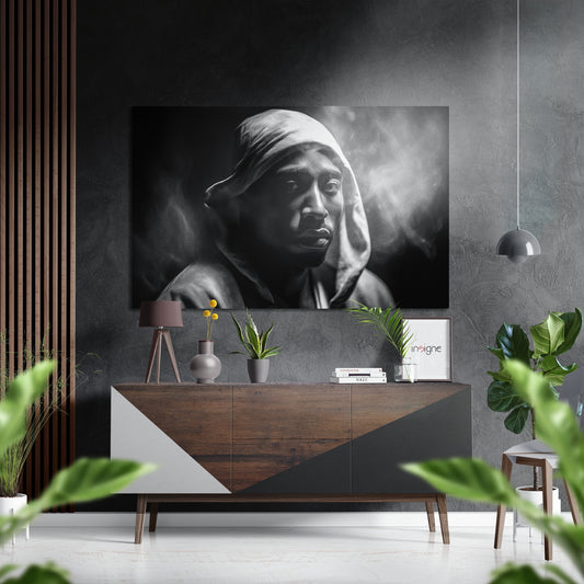 90s Hip-Hop Legend Brushed Aluminum Dibond Wall Art