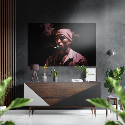 90s Hip-Hop Legend Brushed Aluminum Dibond Wall Art