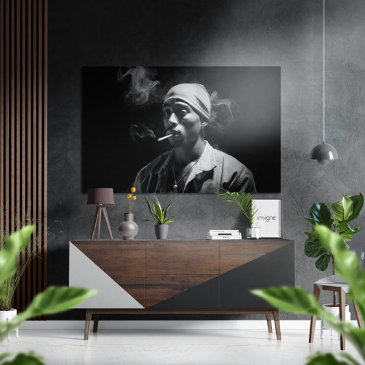 90s Hip-Hop Legend Brushed Aluminum Dibond Wall Art