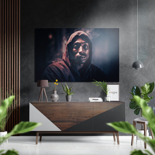 90s Hip-Hop Legend Brushed Aluminum Dibond Wall Art