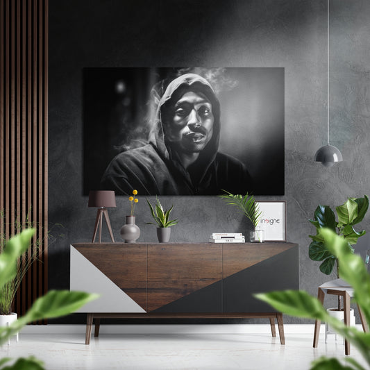 90s Hip-Hop Legend Brushed Aluminum Dibond Wall Art