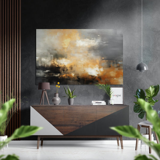 Abstract Oxidation Brushed Aluminum Dibond Wall Art.