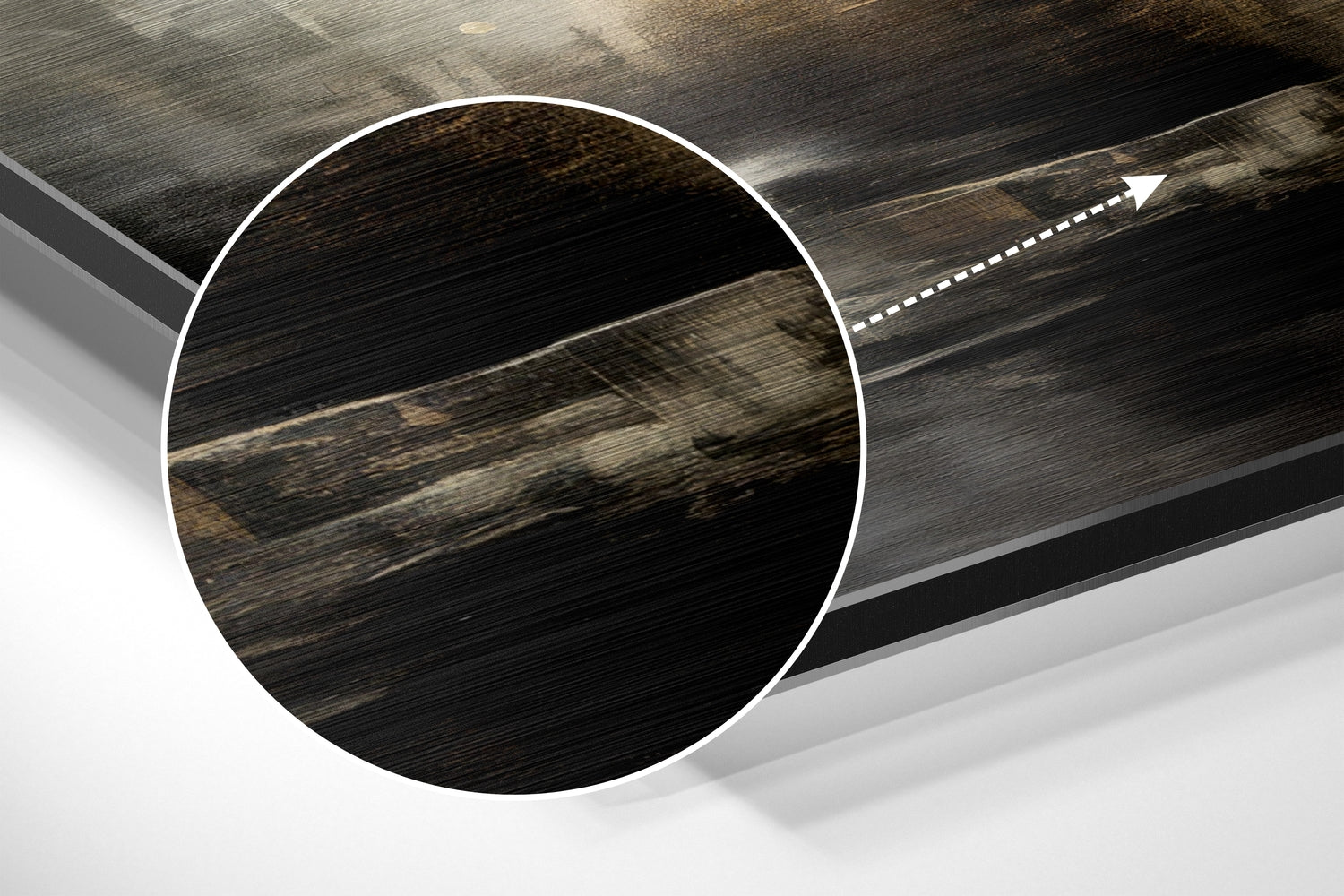 Abstract Oxidation Brushed Aluminum Dibond Wall Art.