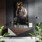 Inspector Dog Brushed Aluminum Dibond Wall Art.