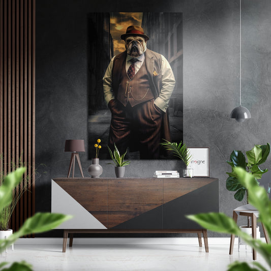 Inspector Dog Brushed Aluminum Dibond Wall Art.