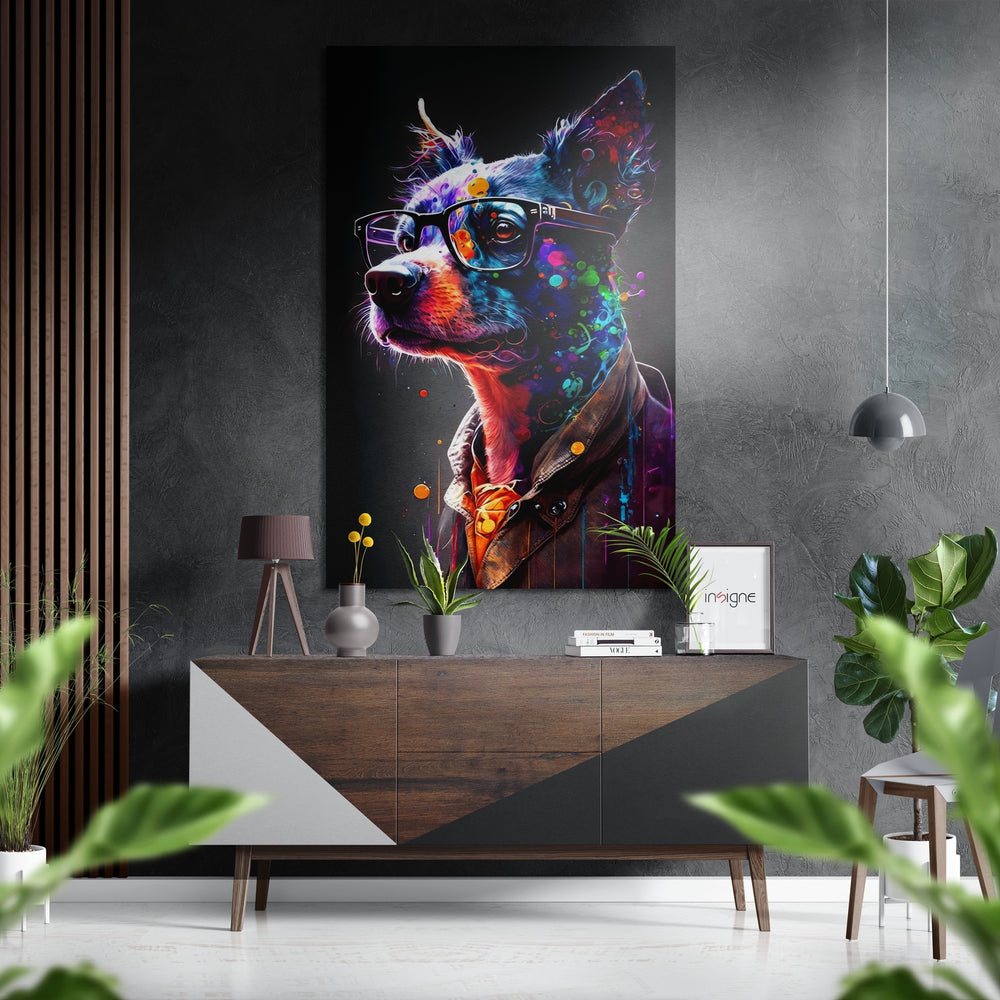 Dog Brushed Aluminum Dibond Wall Art.