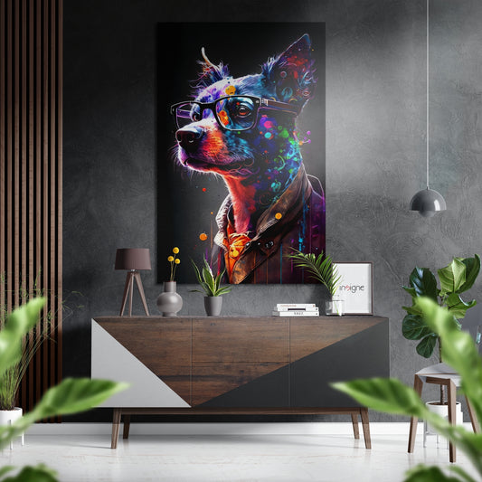 Dog Brushed Aluminum Dibond Wall Art.