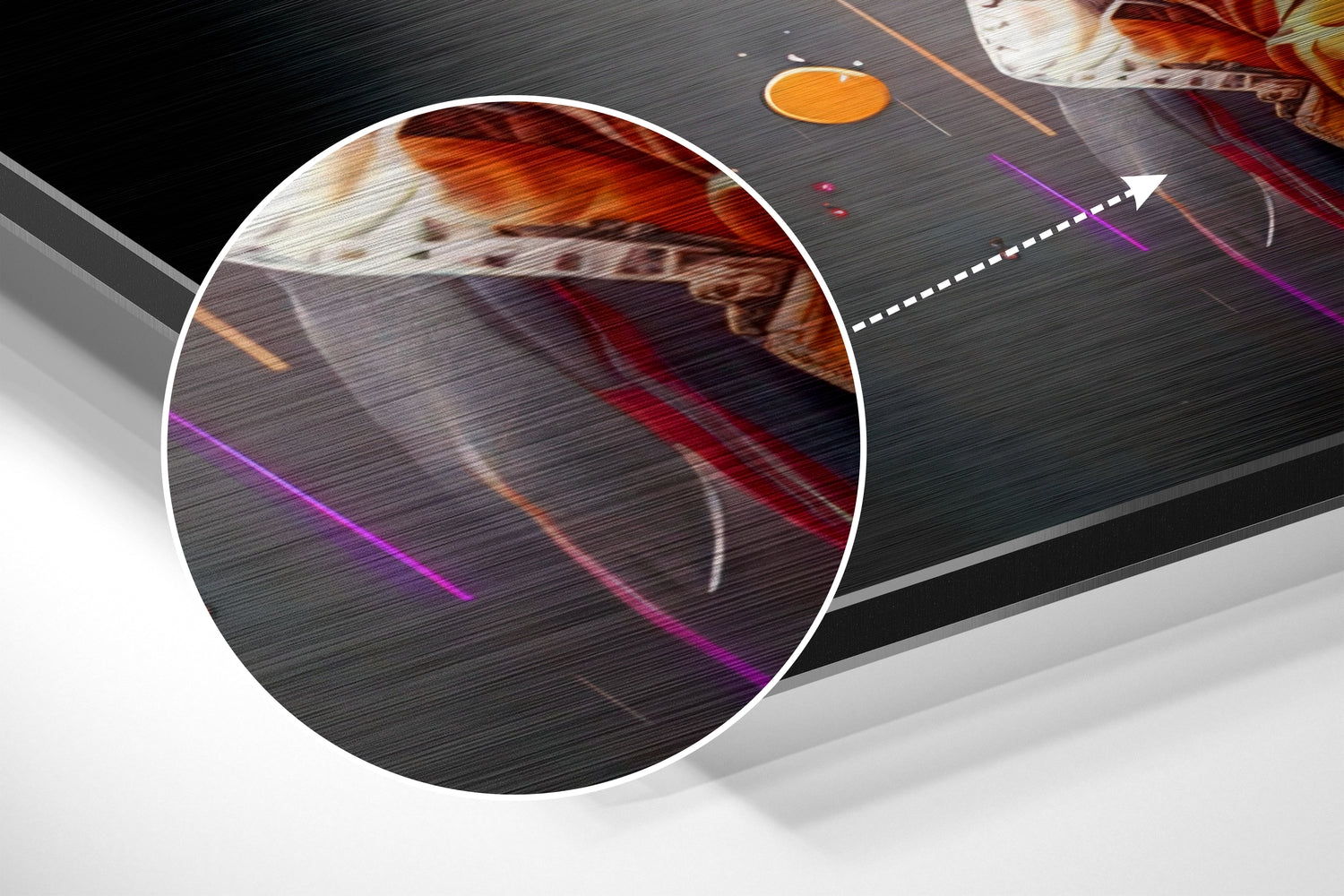 Dog Brushed Aluminum Dibond Wall Art.