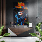 Woman Brushed Aluminum Dibond Wall Art.