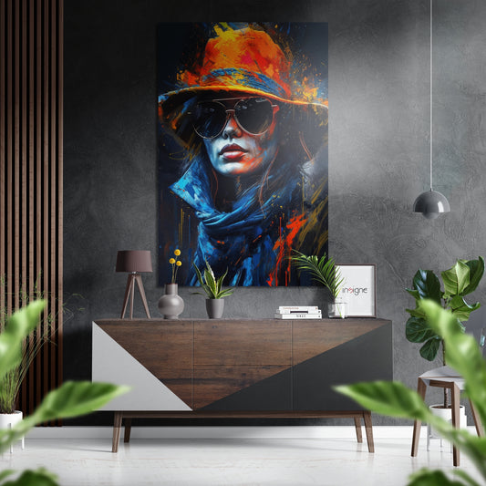 Woman Brushed Aluminum Dibond Wall Art.