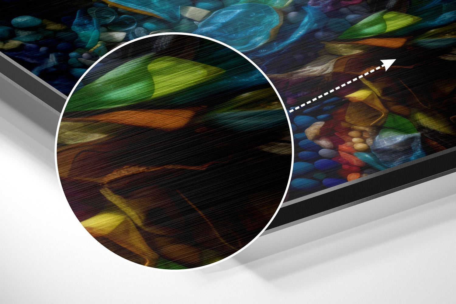 Lips Brushed Aluminum Dibond Wall Art.