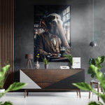 Elephant the Gentleman Brushed Aluminum Dibond Wall Art.