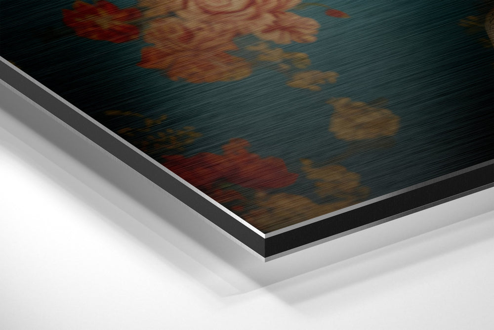 Flowery Brushed Aluminum Dibond Wall Art.