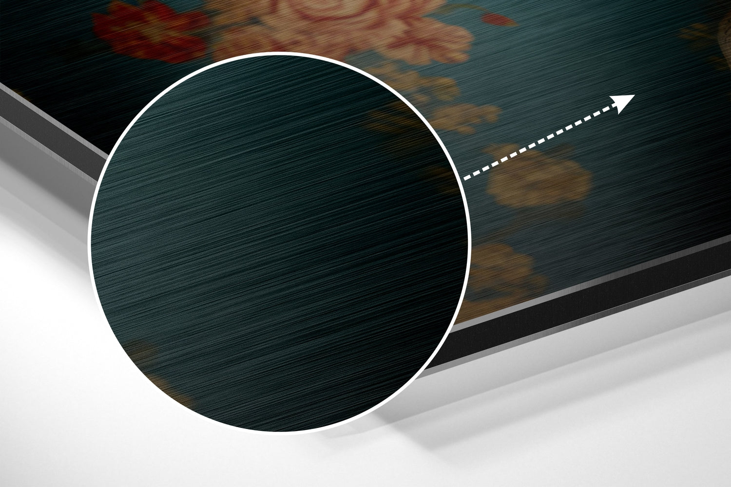 Flowery Brushed Aluminum Dibond Wall Art.