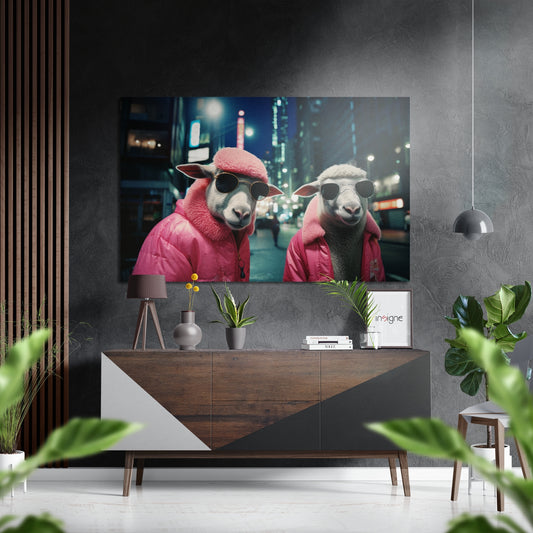 Sheeps Brushed Aluminum Dibond Wall Art.