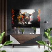 Bull Brushed Aluminum Dibond Wall Art.