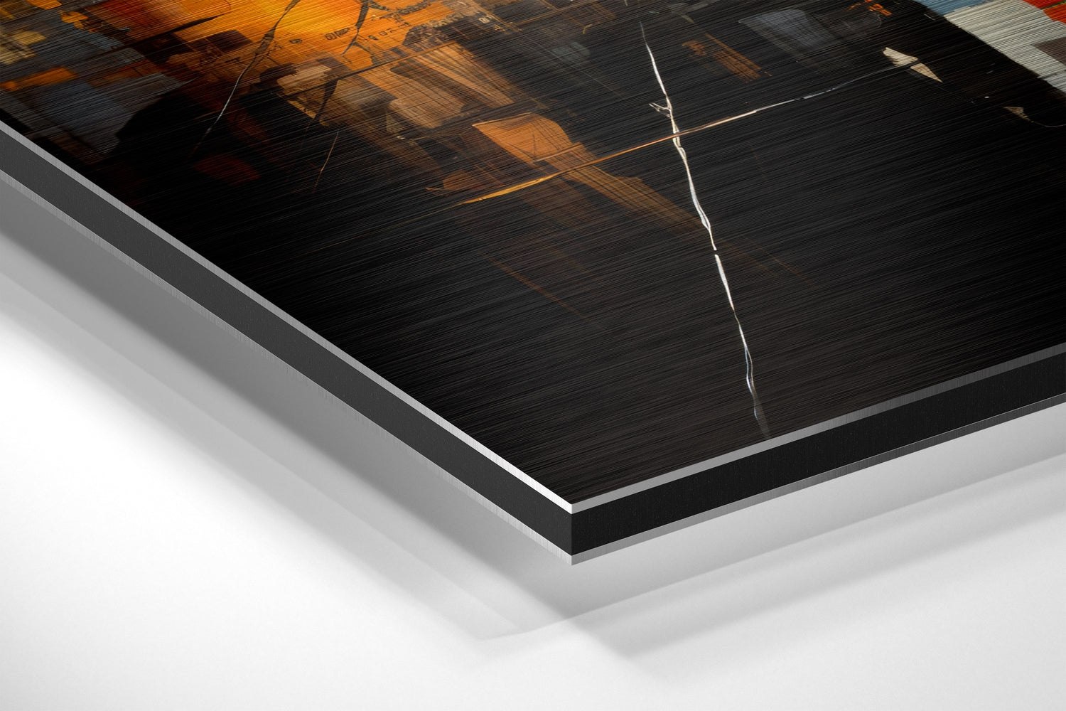 City at Night Brushed Aluminum Dibond Wall Art.
