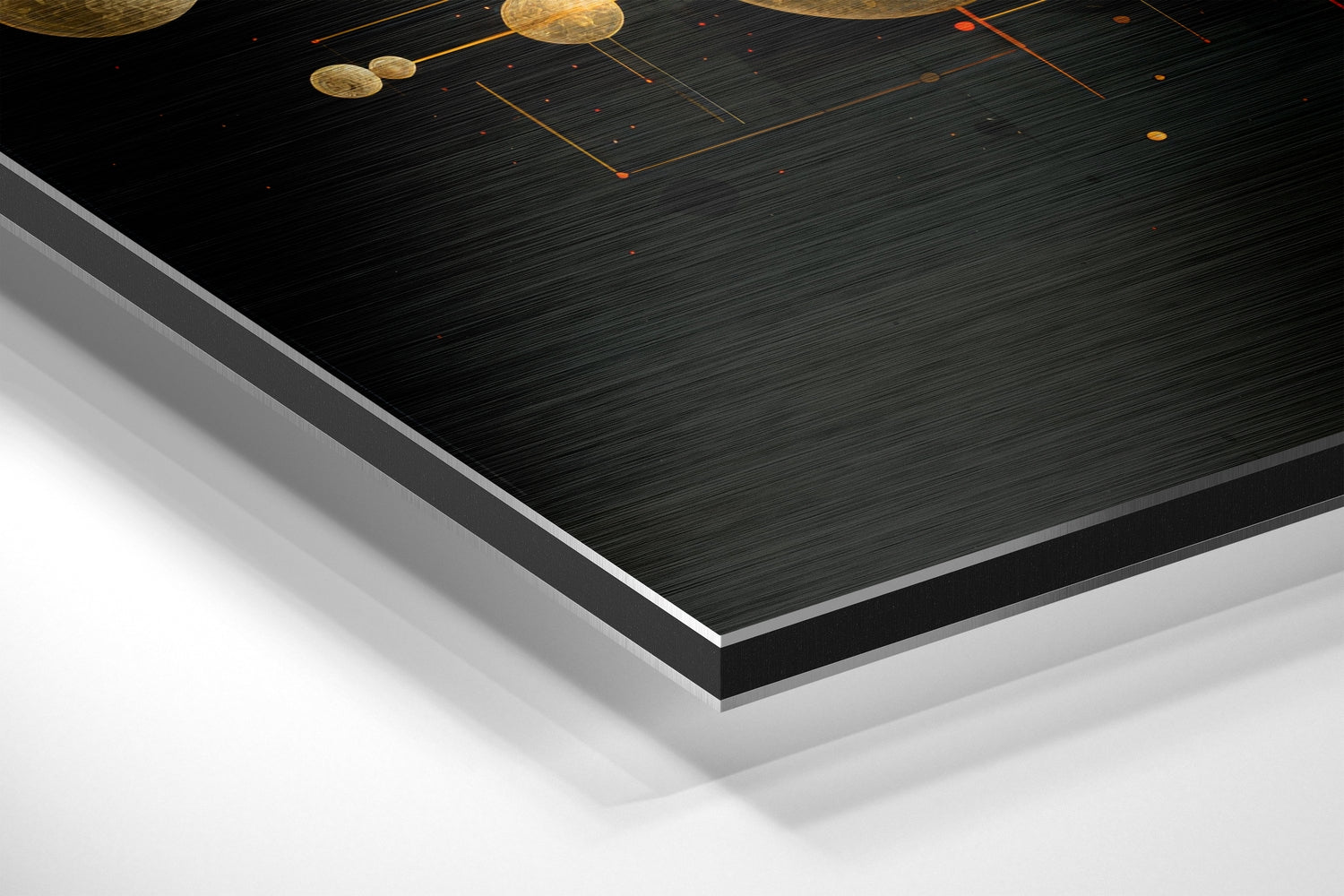 Spheres Brushed Aluminum Dibond Wall Art.