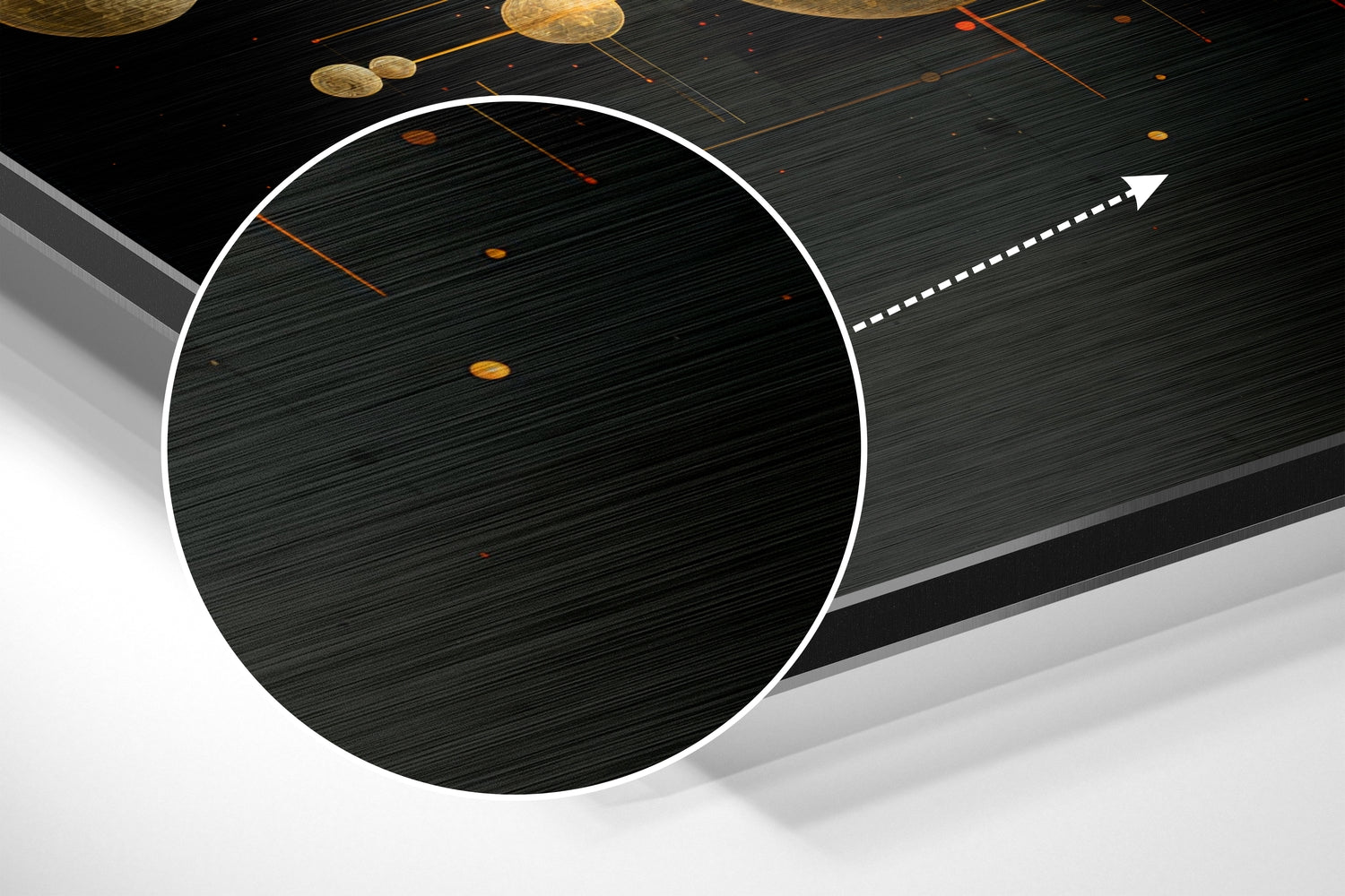 Spheres Brushed Aluminum Dibond Wall Art.