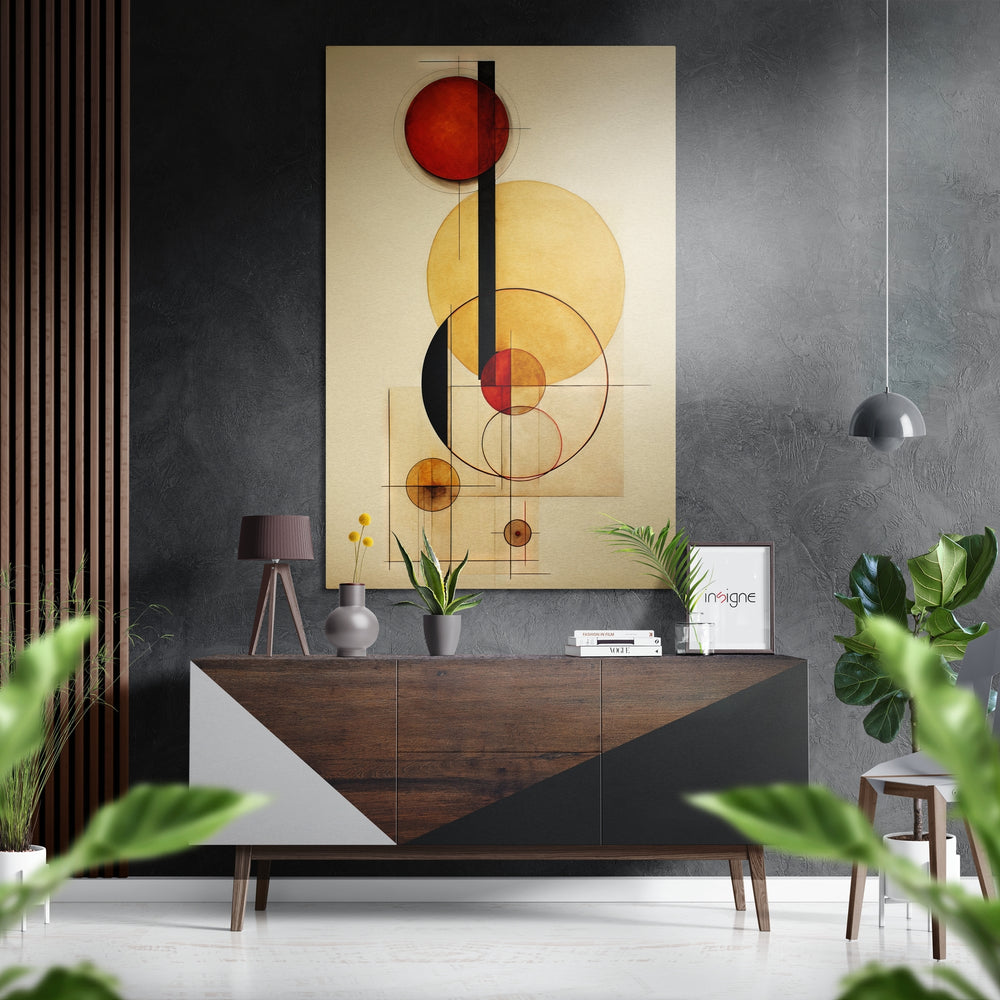 Circles Brushed Aluminum Dibond Wall Art.