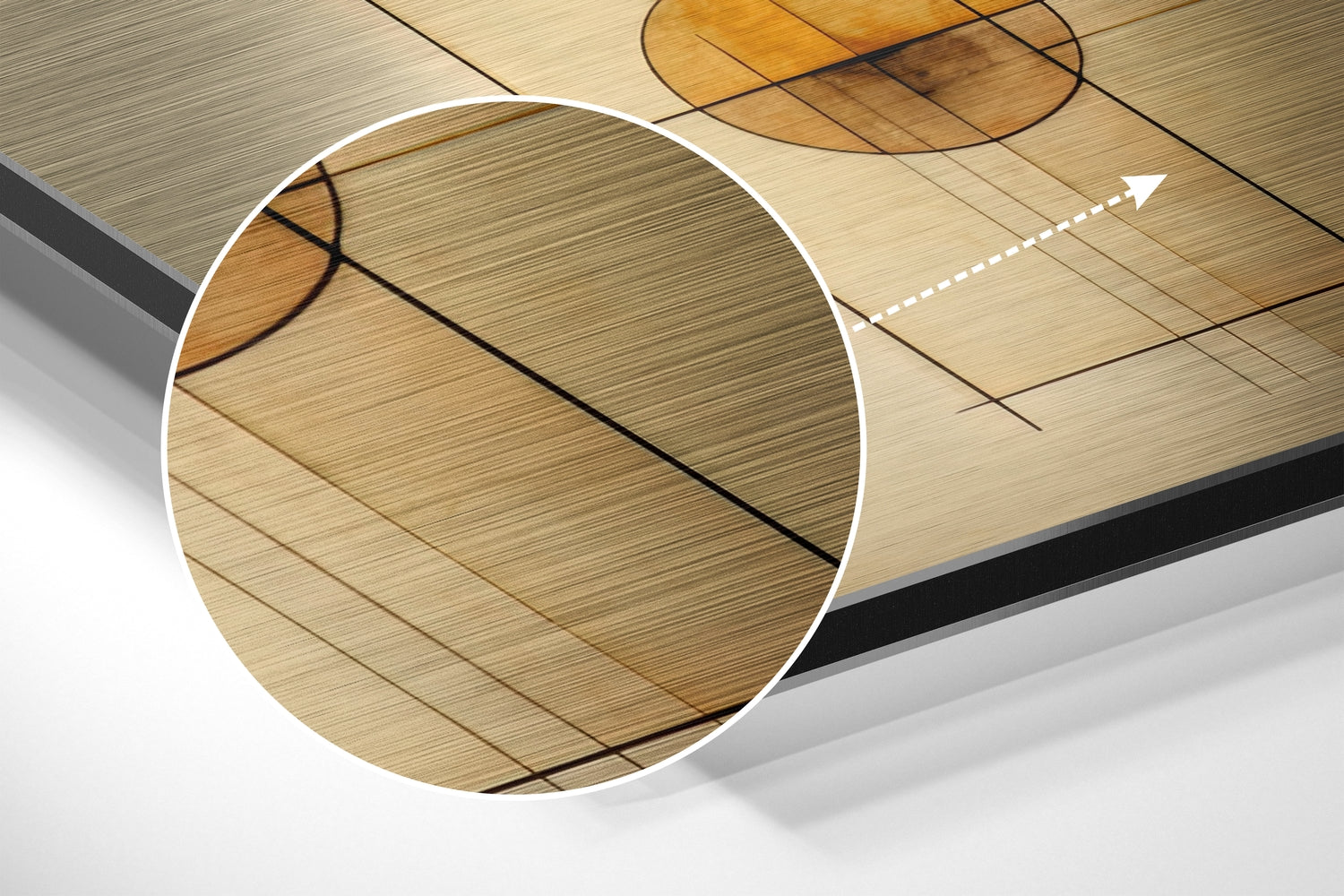 Circles Brushed Aluminum Dibond Wall Art.