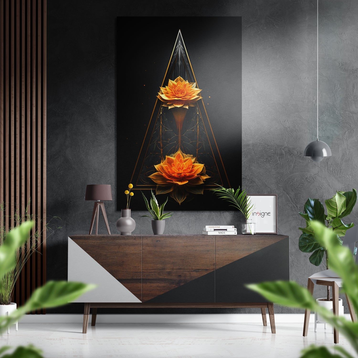Lotus Brushed Aluminum Dibond Wall Art.