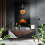 Lotus Brushed Aluminum Dibond Wall Art.
