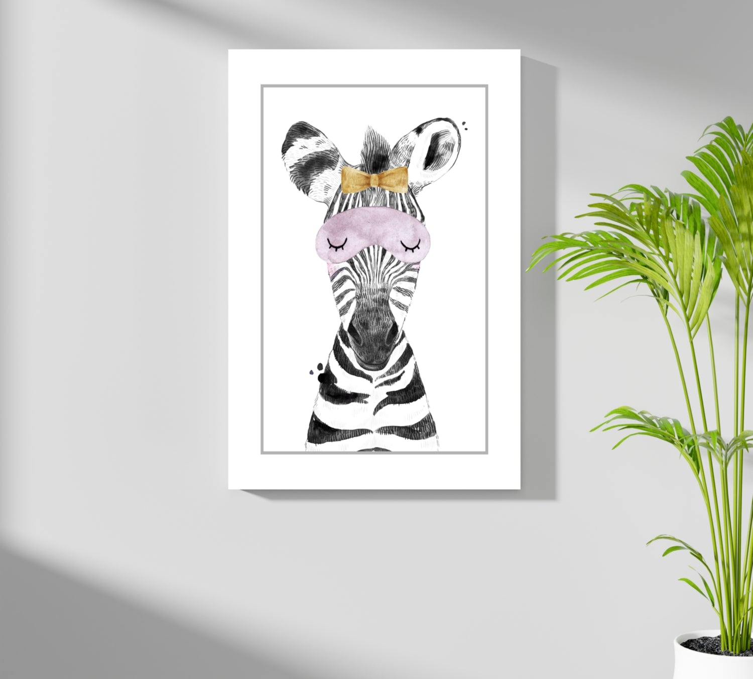 Sleepy Zebra Aluminum Print.