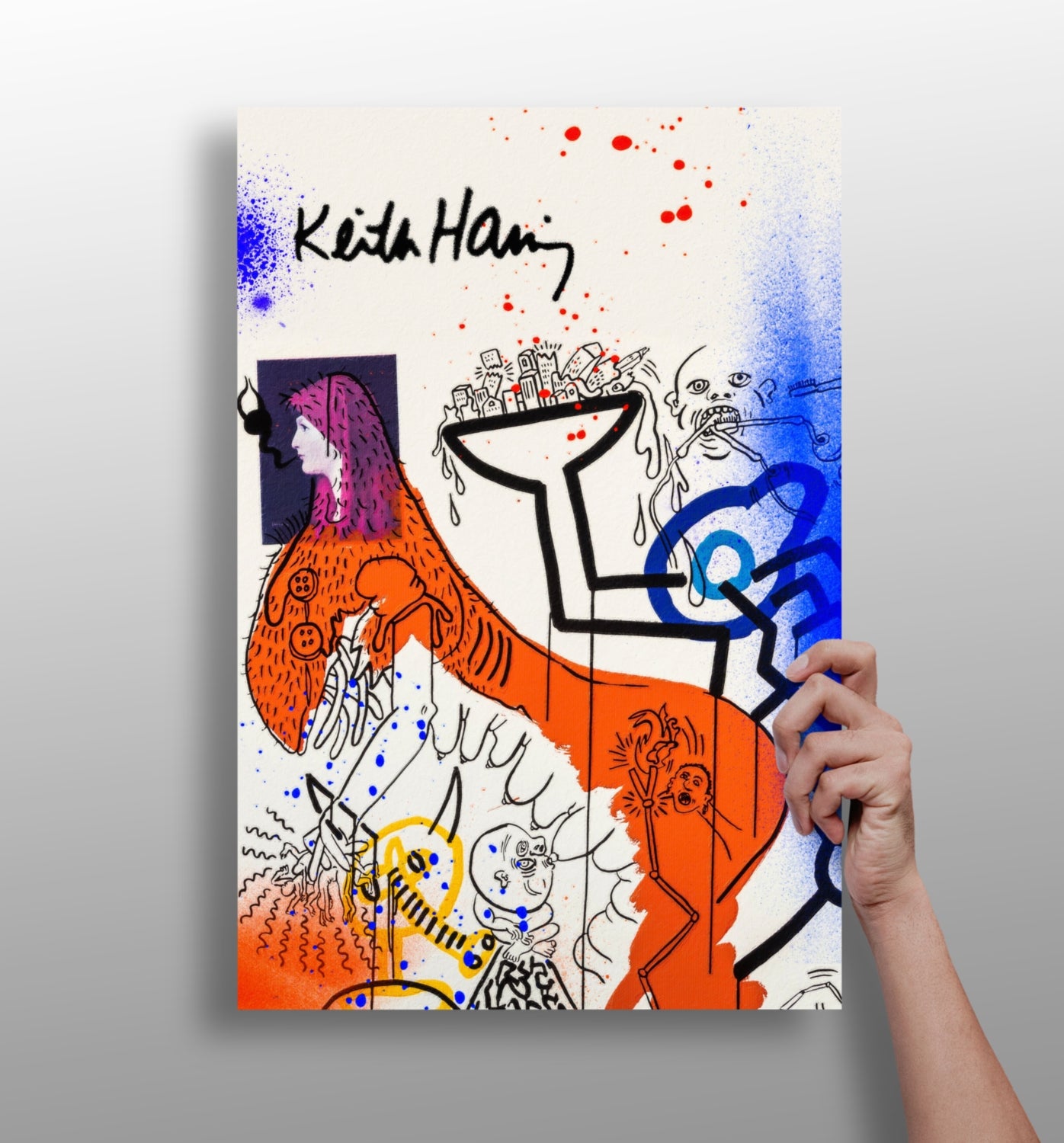 Keith Haring Aluminum Print.