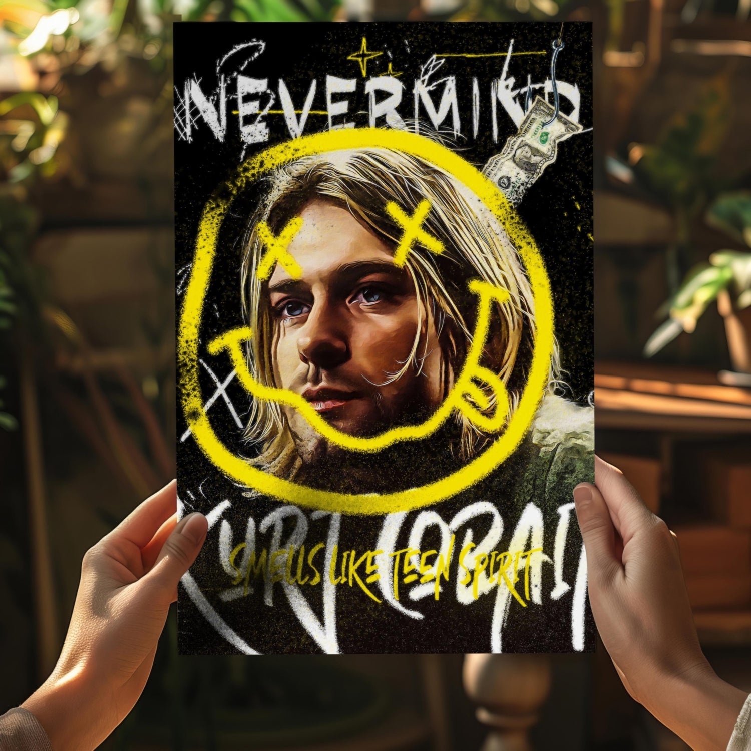 Kurt Cobain Aluminum Print.