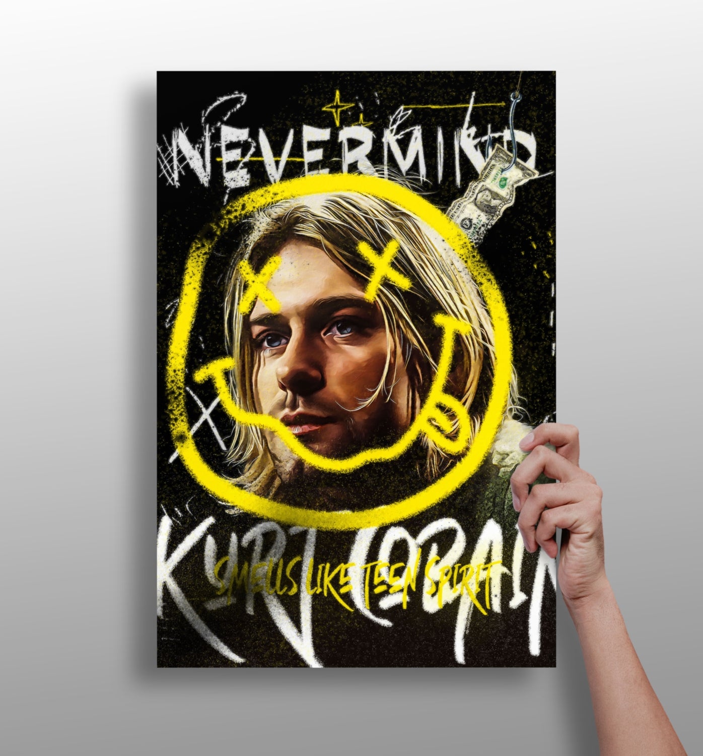 Kurt Cobain Aluminum Print.