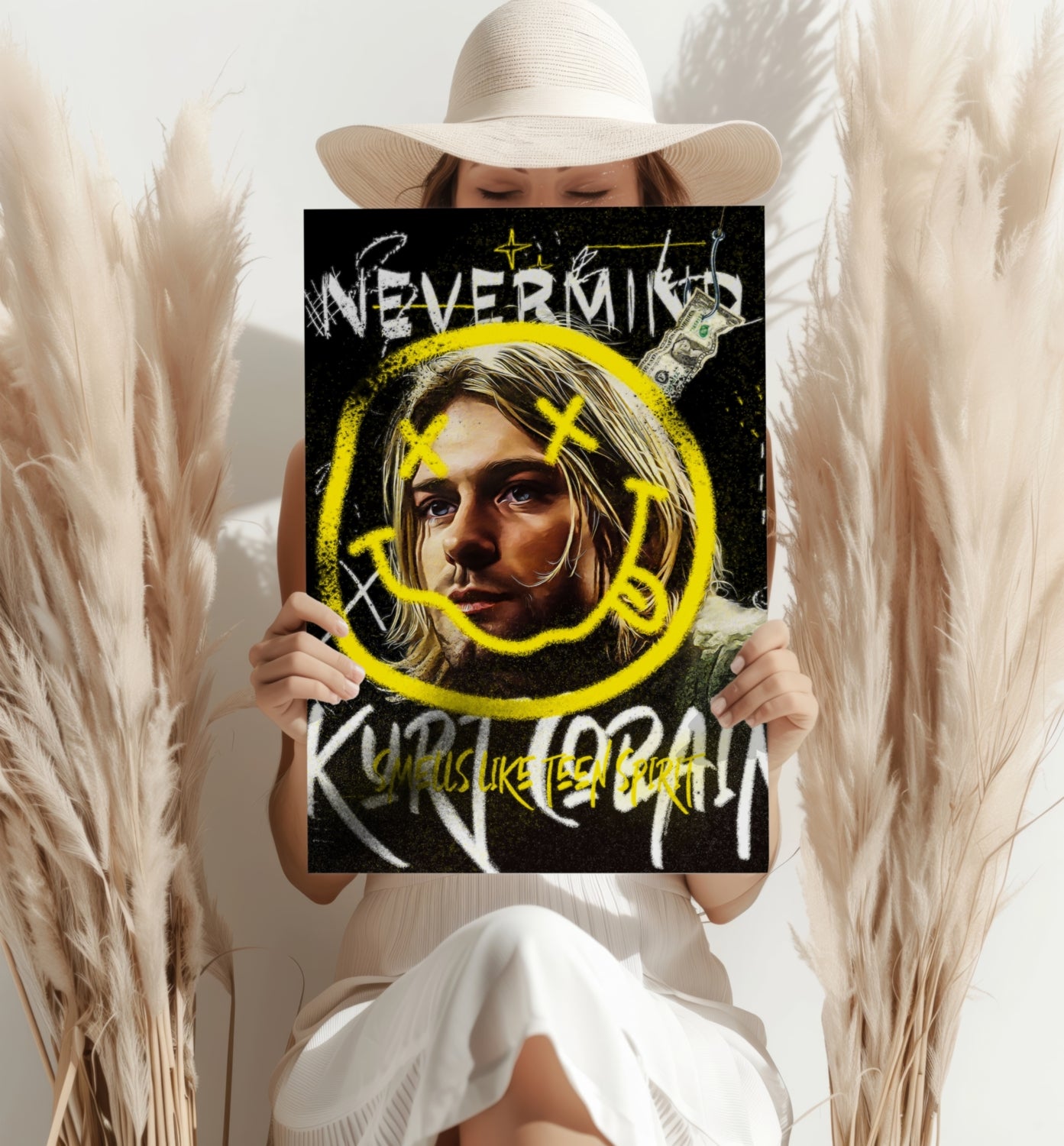 Kurt Cobain Aluminum Print.