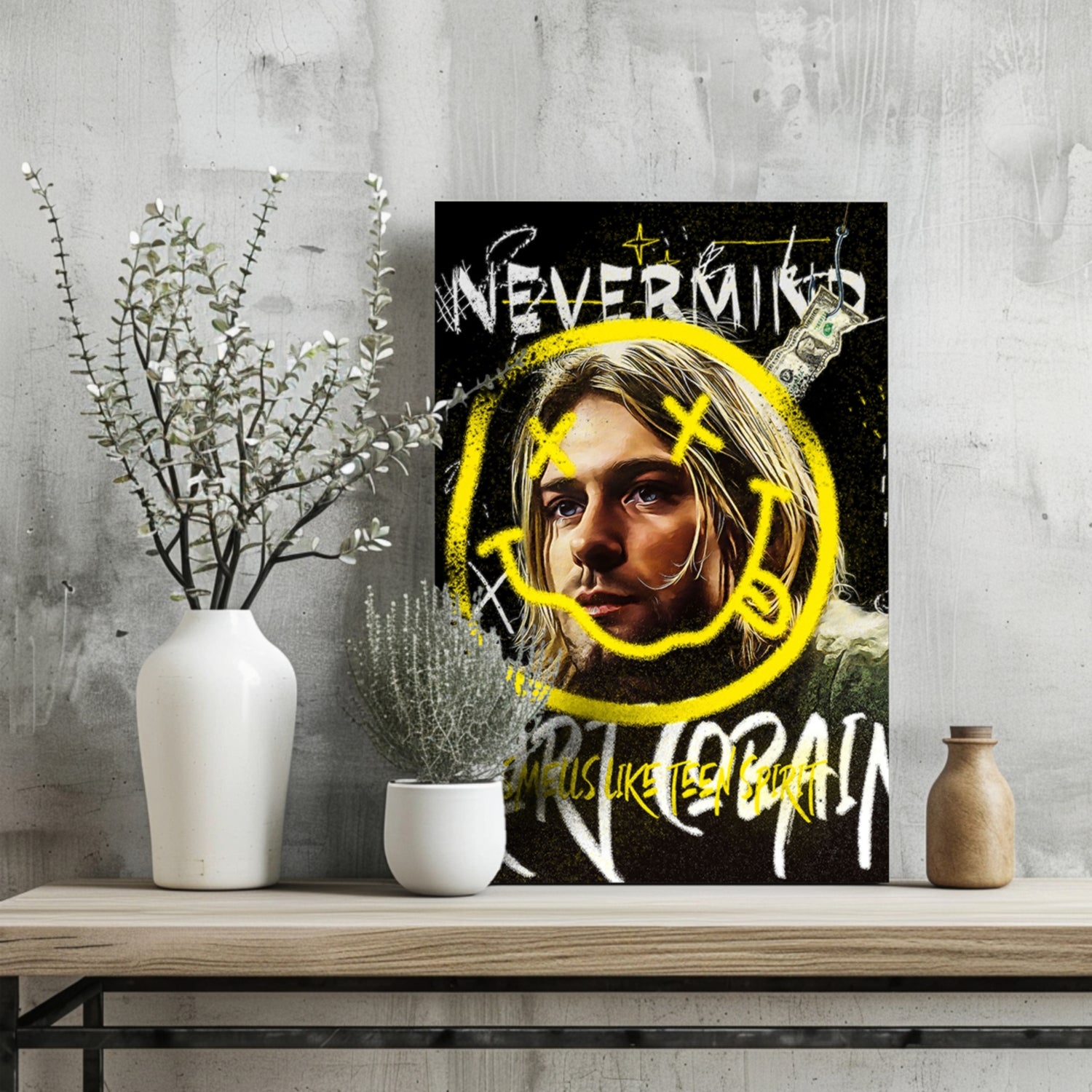 Kurt Cobain Aluminum Print.