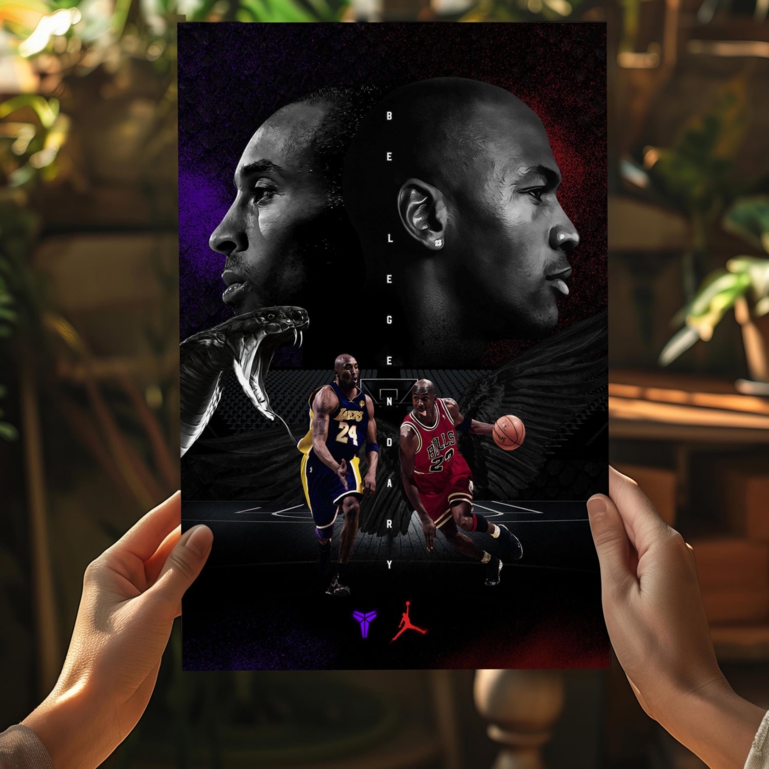 Kobe Bryant-Michael Jordan Aluminum Print.
