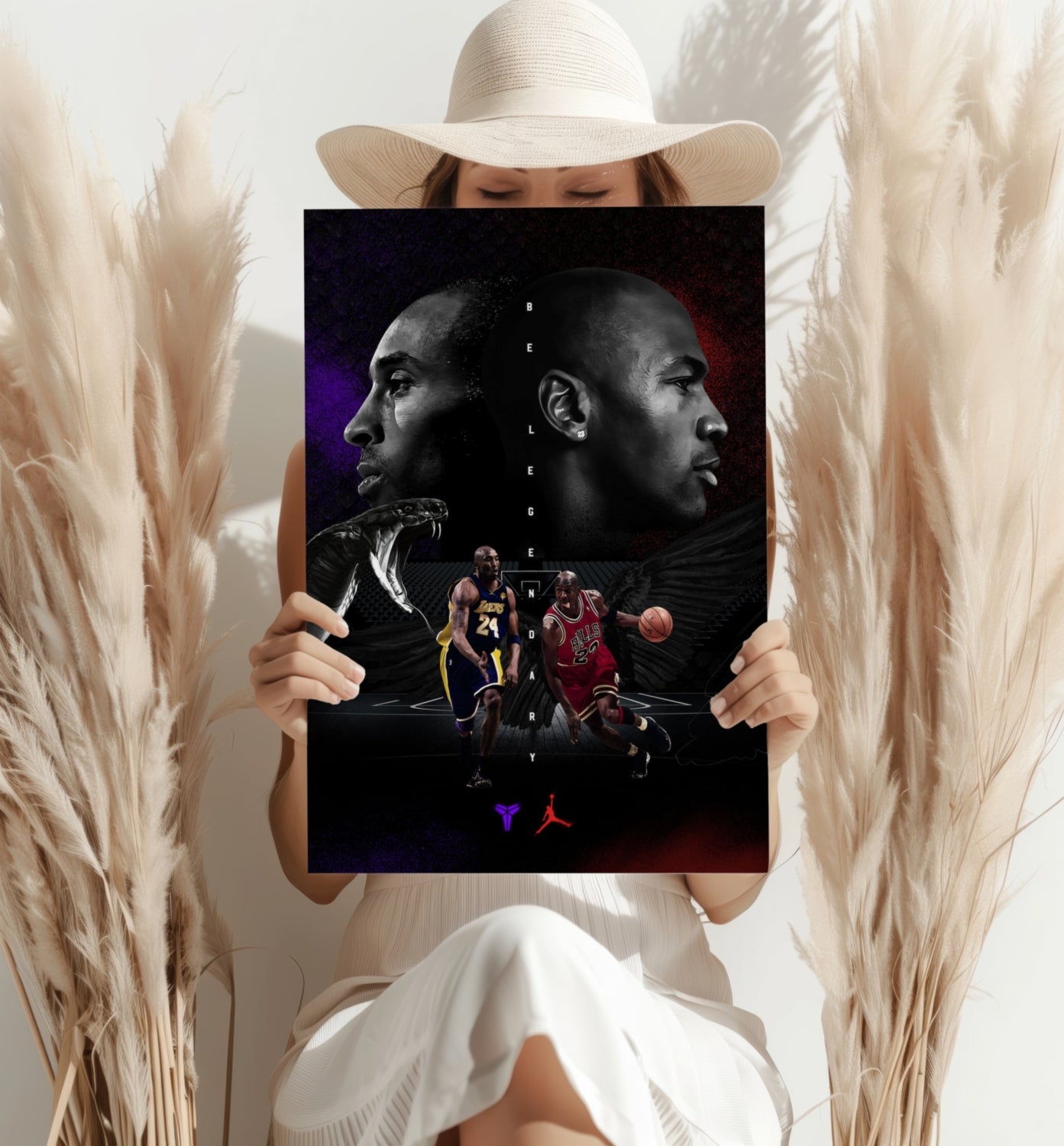 Kobe Bryant-Michael Jordan Aluminum Print.