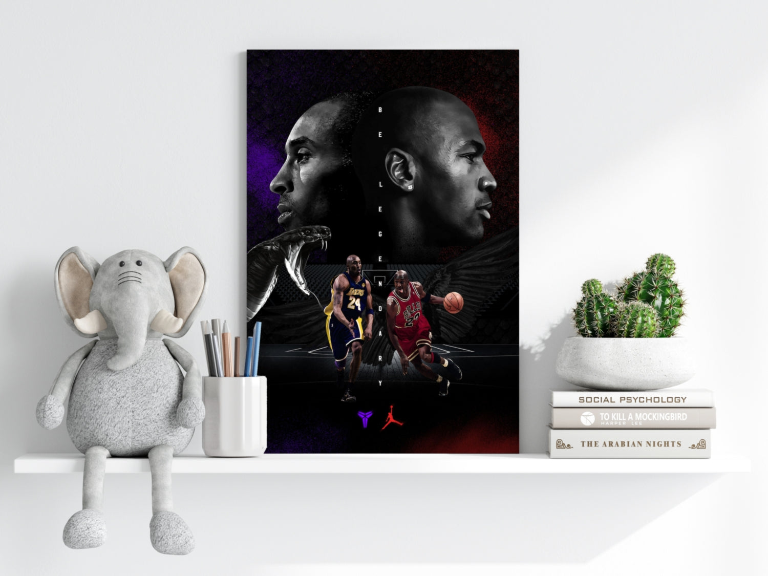 Kobe Bryant-Michael Jordan Aluminum Print.