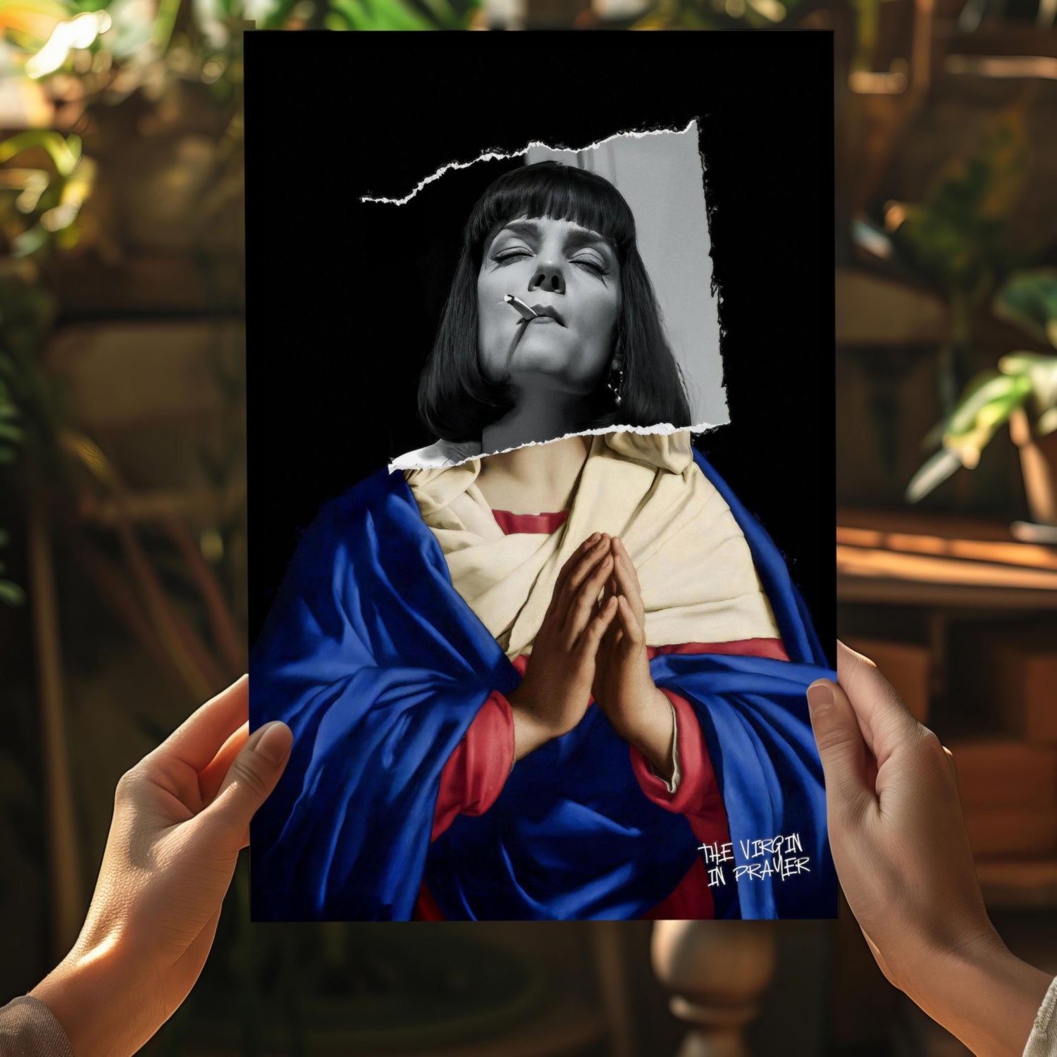 The Virgin Prayer Aluminum Print.