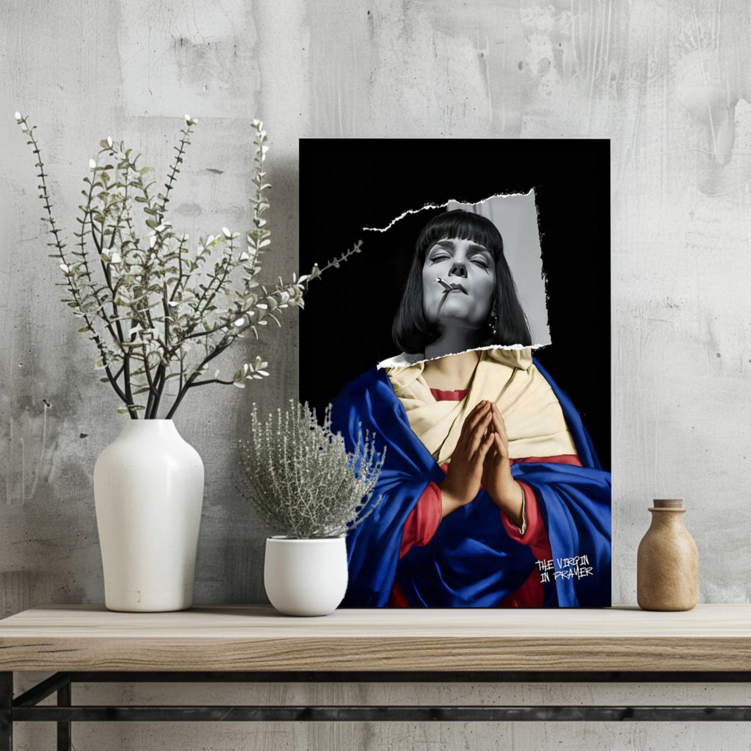 The Virgin Prayer Aluminum Print.