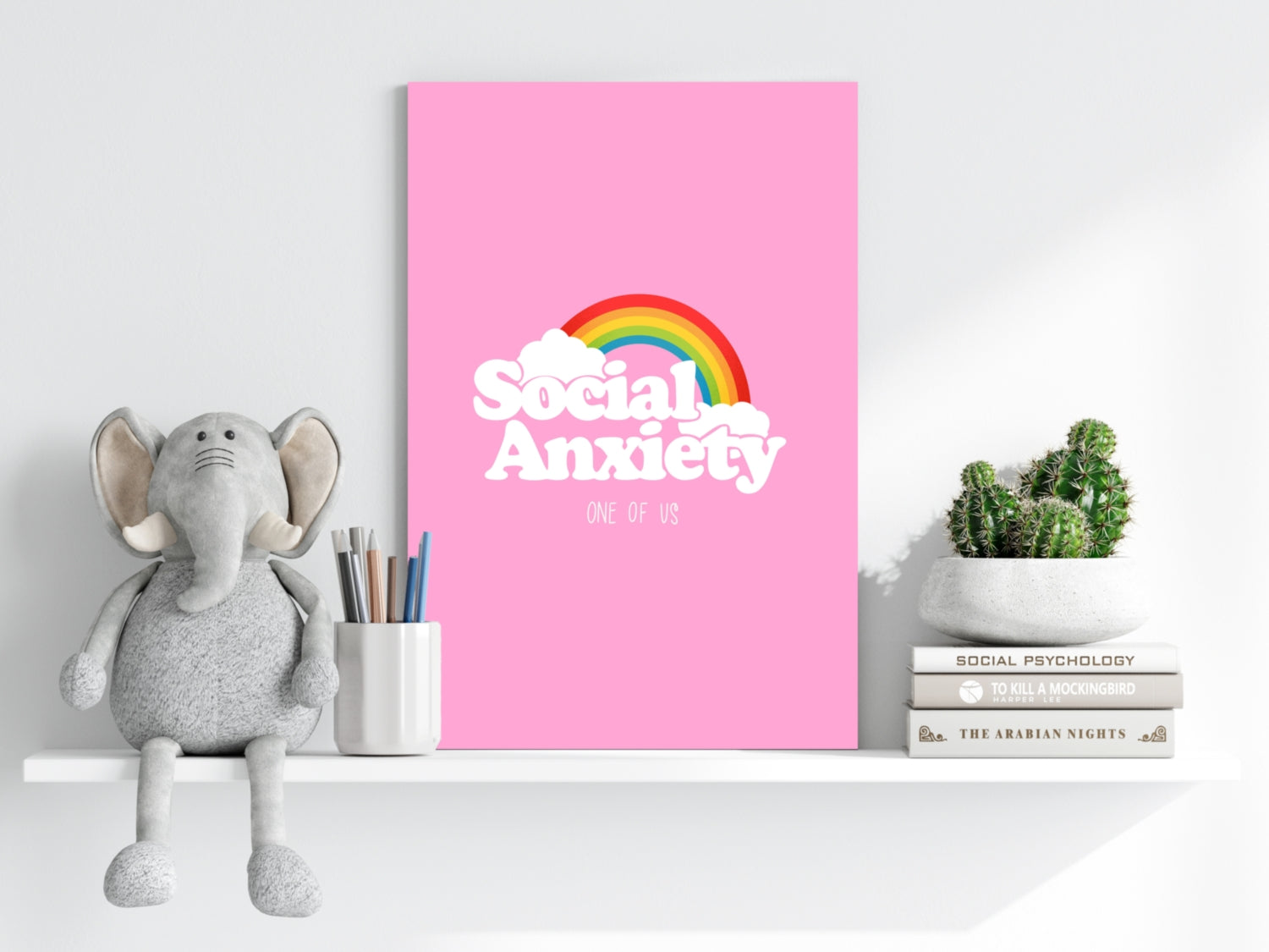 Social Anxiety Aluminum Print.