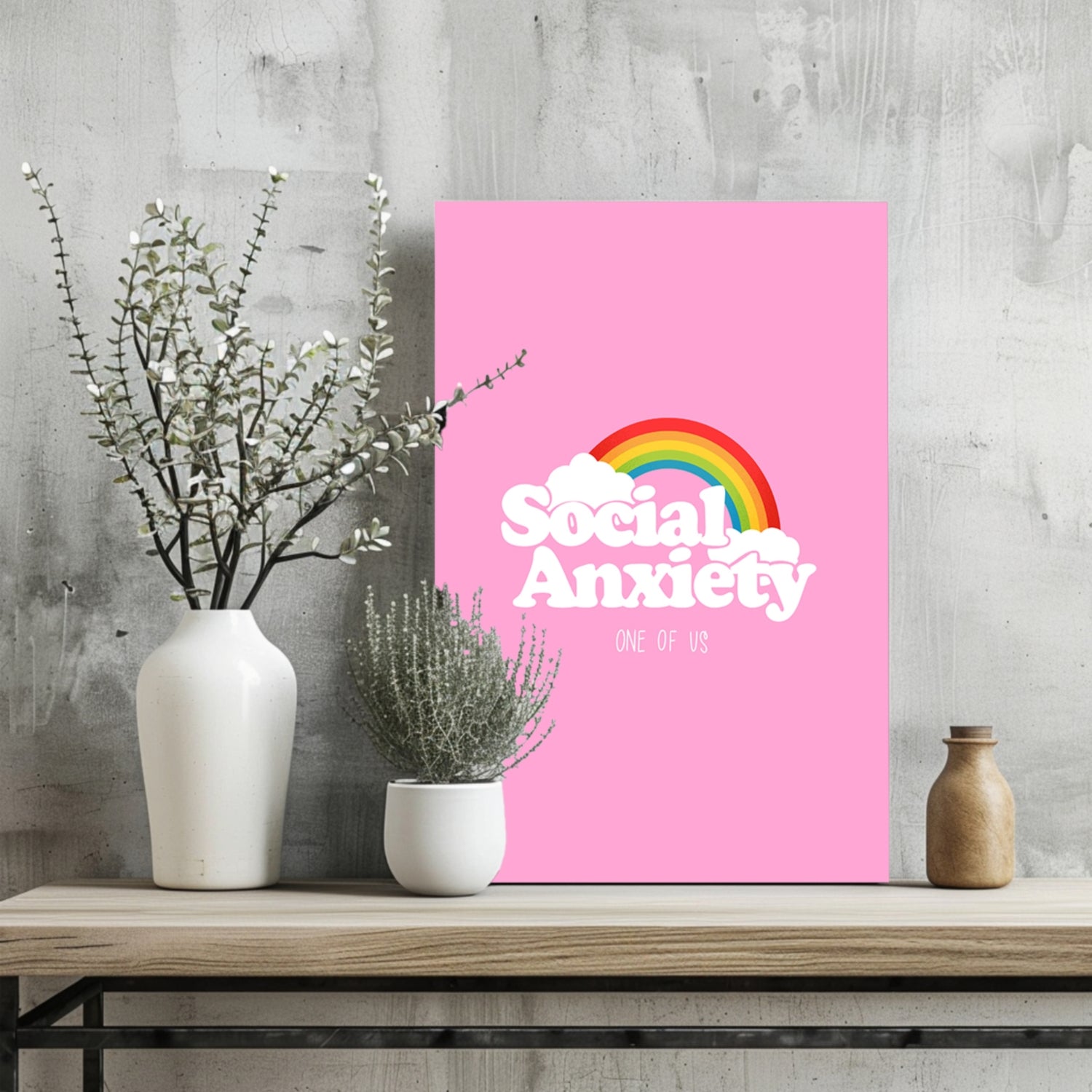 Social Anxiety Aluminum Print.