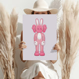 Pink Kaws Aluminum Print.